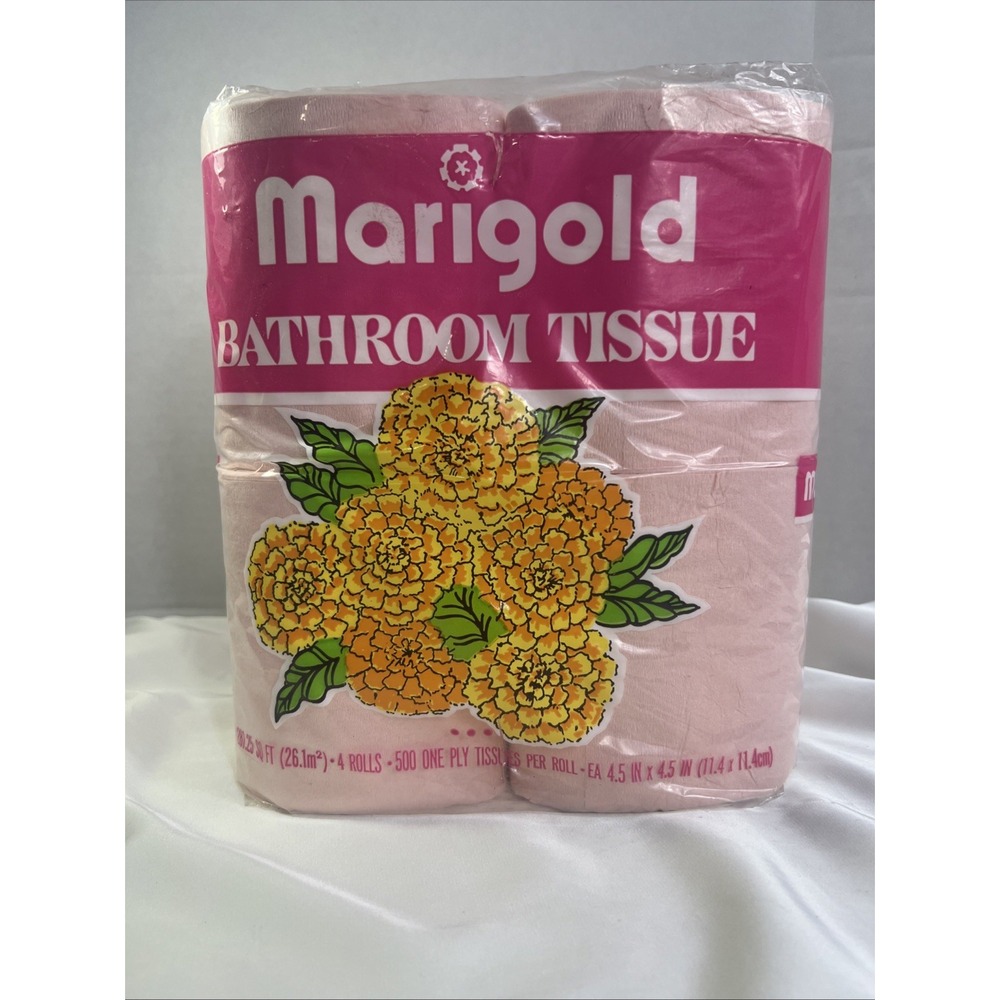 Vintage Marigold Bathroom Tissue Pink 4 Rolls Safeway Good Quality Movie Prop